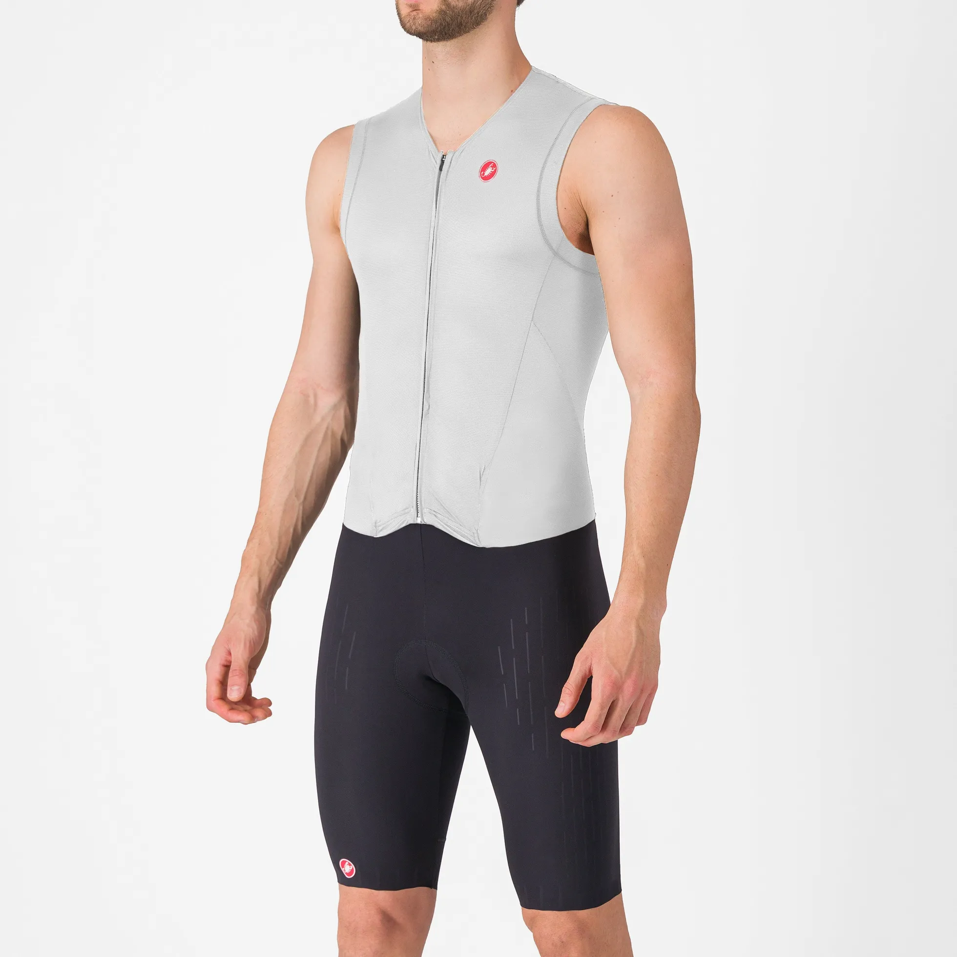 Body senza maniche Castelli Free Sanremo 3 Suit - Bianco