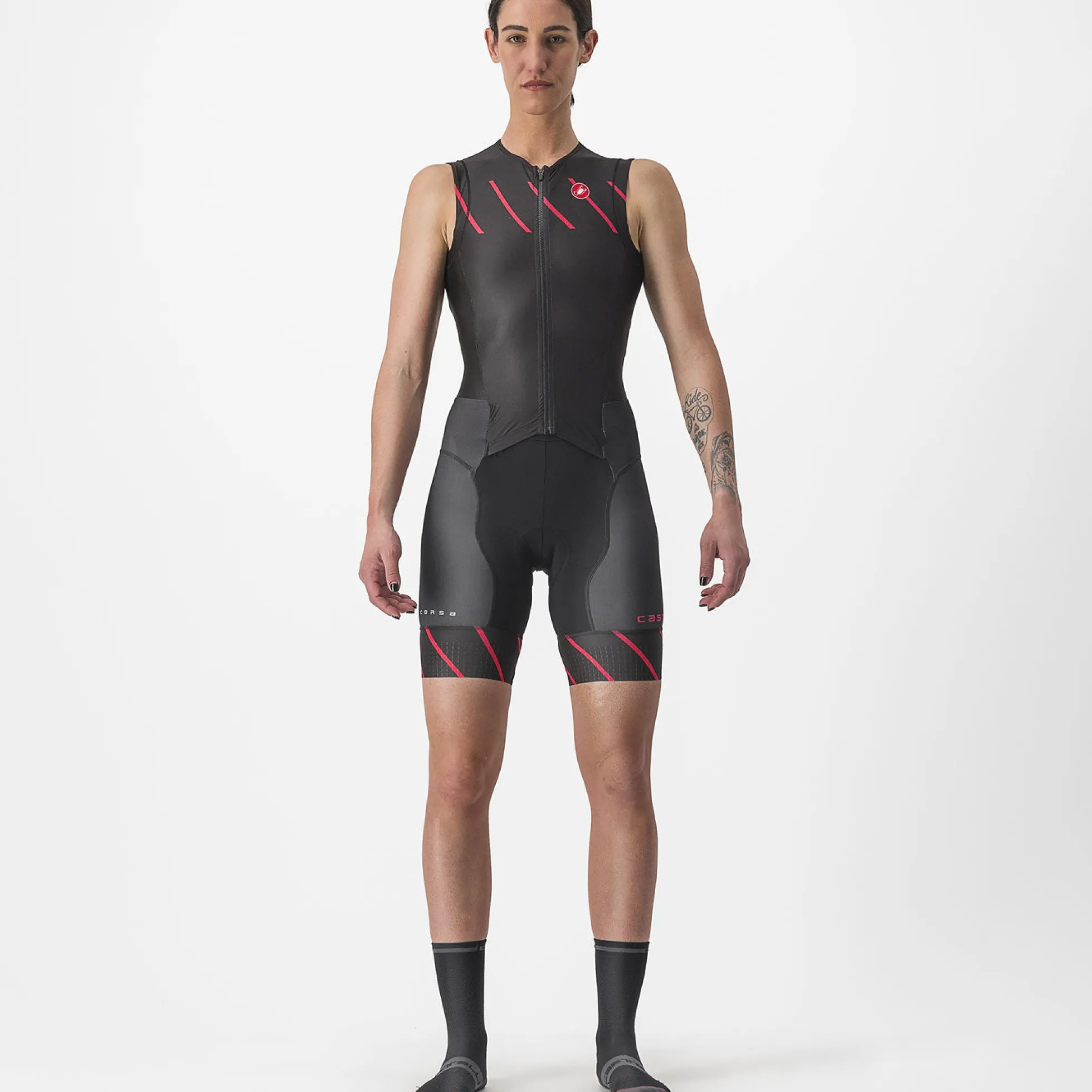 Body donna senza maniche Castelli Free Sanremo Suit - Nero rosa