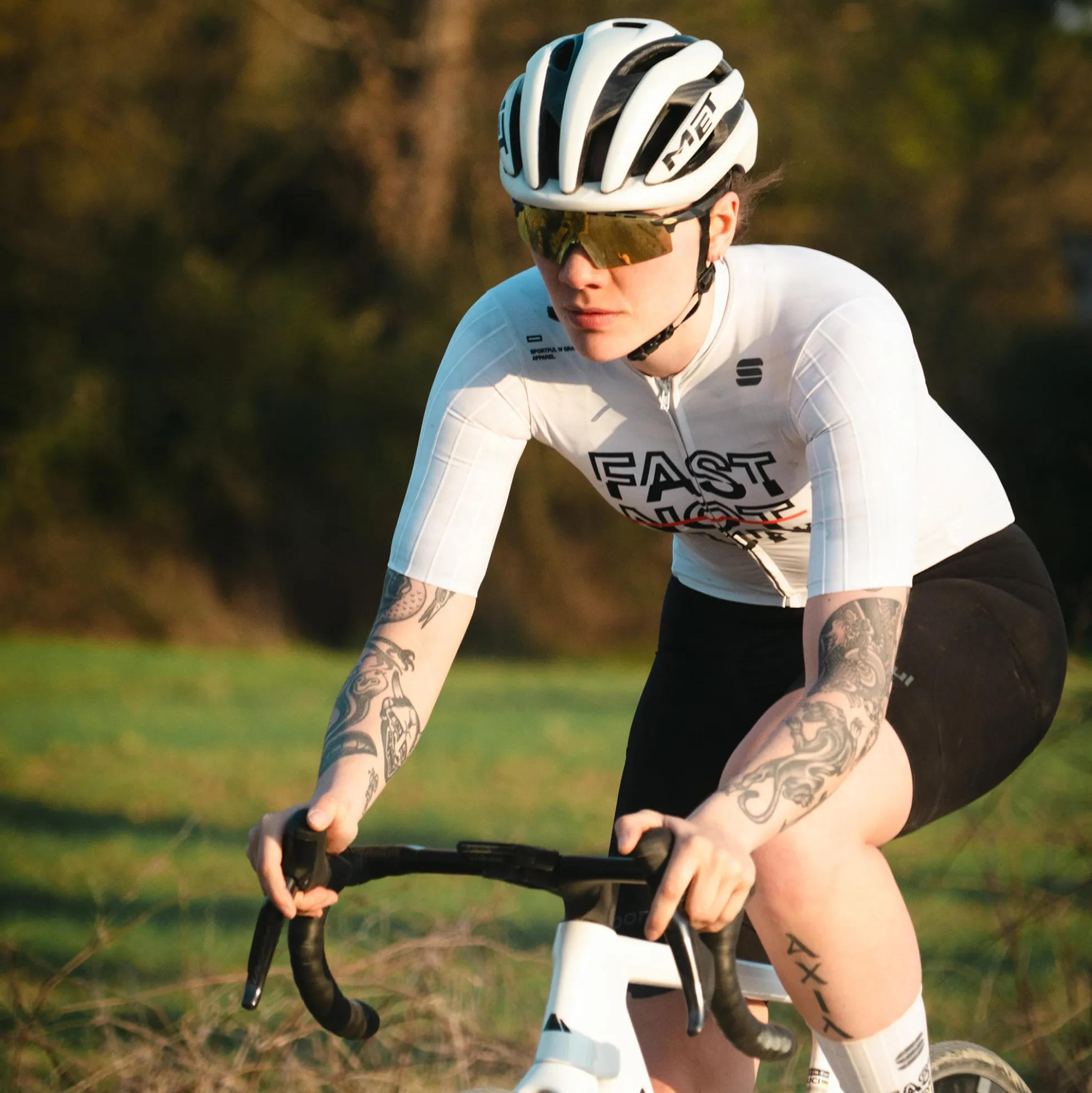 Body donna Sportful Fast Not Fun - Bianco