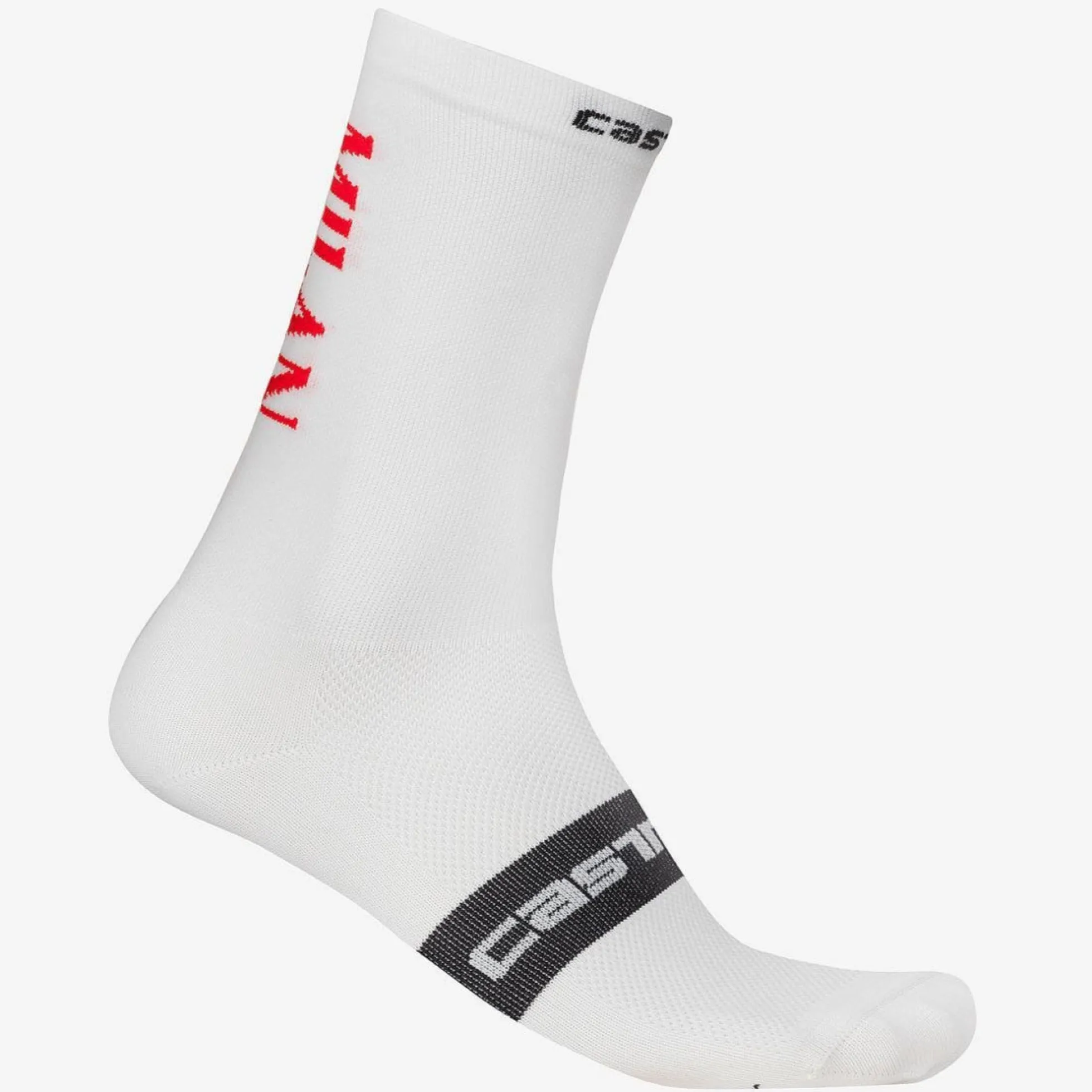 Calze Castelli x AC Milan Rosso Corsa Pro 18 - Bianco