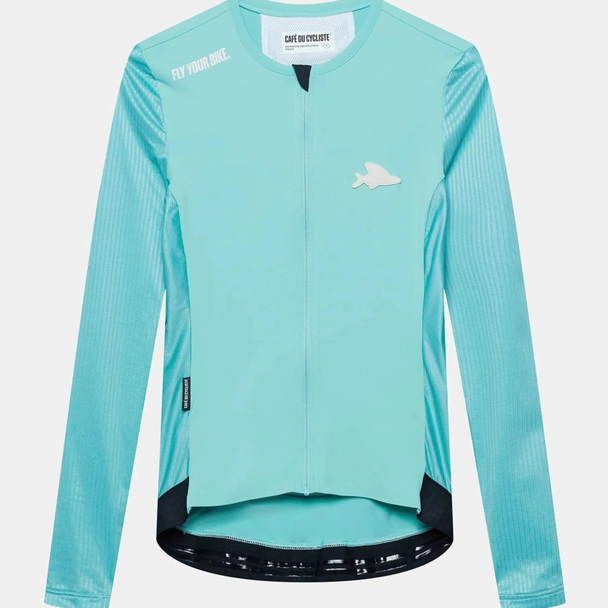 Maglia donna maniche lunghe Cafe du Cycliste Roxane - Azzurro