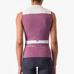 Maglia donna senza maniche Castelli Solaris - Bianco viola