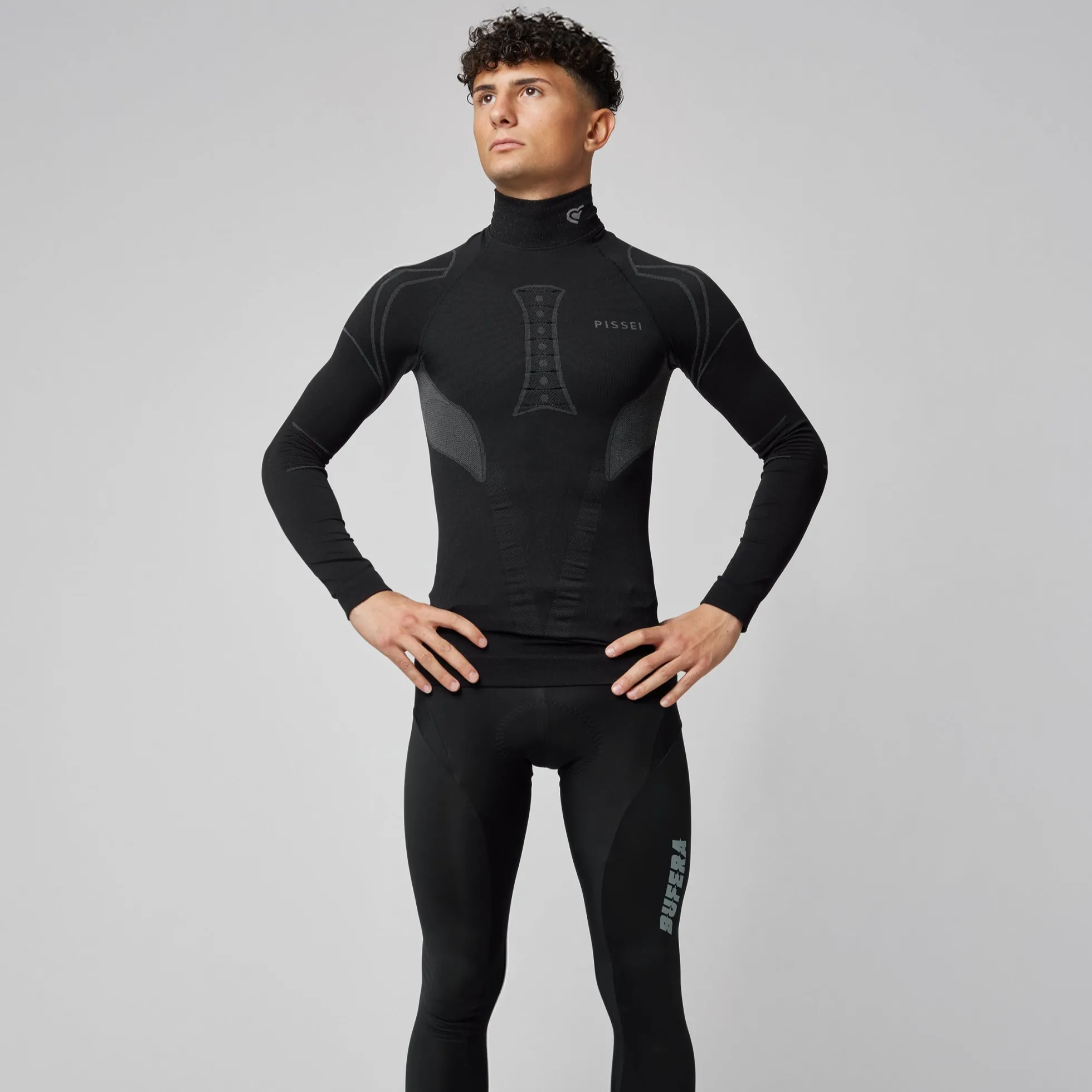 Maglia intima maniche lunghe Pissei Alaska Seamless - Nero