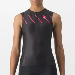 Top Castelli donna Free 2 Tri Singlet - Nero rosa