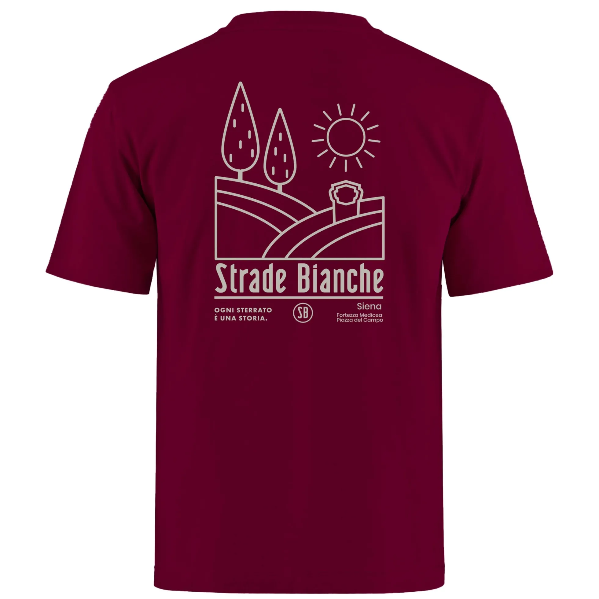 T-Shirt Strade Bianche Colline - Bordeaux